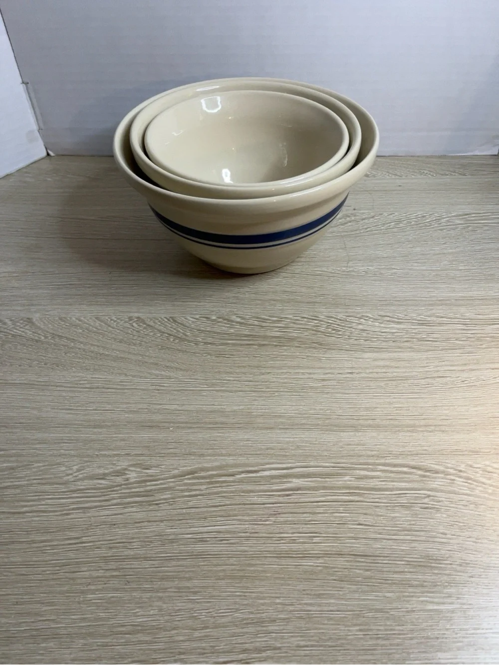 Mccoy Cream Ceramic Nesting Mixing Bowls - 3 Pc Set